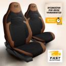 Sitzbez&uuml;ge (Pilot) passend f&uuml;r Skoda Roomstar in Braun Schwarz 1256P018