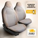 2x Sitzbez&uuml;ge (Pilot) passend f&uuml;r Audi A1 in Beige Schwarz 1256P040