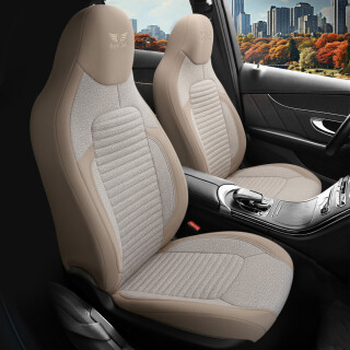 2x Sitzbezüge (Pilot) passend für Honda CR-V in Beige Schwarz 1256P040