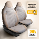 2x Sitzbez&uuml;ge (Pilot) passend f&uuml;r Mercedes Benz 190 in Beige Schwarz 1256P040