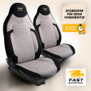 2x Sitzbez&uuml;ge (Pilot) passend f&uuml;r Jeep Commander in Beige Schwarz 1256P043