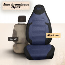 2x Sitzbez&uuml;ge (Pilot) passend f&uuml;r Jeep Commander in Blau Schwarz 1256P093