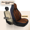 Sitzbez&uuml;ge (Pilot) passend f&uuml;r Mercedes Benz V-Klasse in Braun Schwarz DLX2091