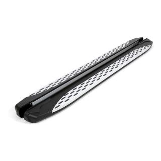 Trittbretter passend für Mercedes ML W163 ab 02/1998-06/2005 (Model: SHINING, Farbe: Silber) ABE