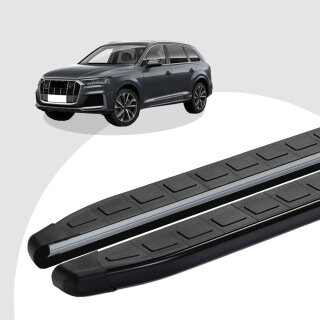 Trittbretter passend für Audi Q7 ab 01/2015 (Model: DOLU, Farbe: Schwarz) mit ABE