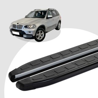 Trittbretter passend für BMW X5 ab 05/2000-02/2007 (Model: DOLU, Farbe: Schwarz) mit ABE