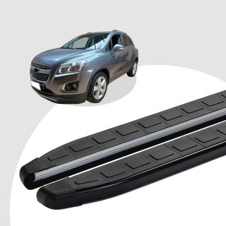 Trittbretter passend für Chevrolet Trax ab 12/2012 (Model: DOLU, Farbe: Schwarz) mit ABE