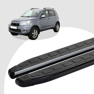 Trittbretter passend für Daihatsu Terios ab 11/2005-12/2017 (Model: DOLU, Farbe: Schwarz)