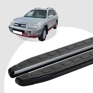 Trittbretter passend für Hyundai Santa Fe ab 11/2000-03/2006 (Model: DOLU, Farbe: Schwarz) ABE