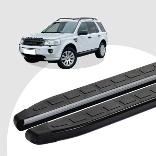 Trittbretter passend für Land Rover Freelander 10/2006-10/2014 (Model: DOLU, Farbe: Schwarz) ABE