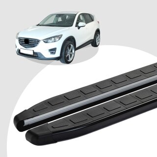 Trittbretter passend für Mazda CX-5 ab 11/2011-03/2017 (Model: DOLU, Farbe: Schwarz) mit ABE