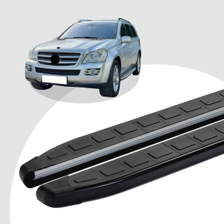Trittbretter passend für Mercedes GL-Klasse ab 09/2006-06/2012 (Model: DOLU, Farbe: Schwarz)