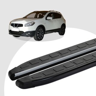 Trittbretter passend für Nissan Qashqai ab 12/2006-12/2013 (Model: DOLU, Farbe: Schwarz) mit ABE