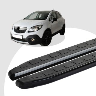 Trittbretter passend für Opel Mokka ab 06/2012-08/2016 (Model: DOLU, Farbe: Schwarz) mit ABE