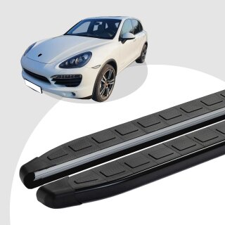 Trittbretter passend für Porsche Cayenne ab 06/2010-12/2017 (Model: DOLU, Farbe: Schwarz) ABE