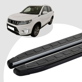 Trittbretter passend für Suzuki Vitara ab 02/2015 (Model: DOLU, Farbe: Schwarz) mit ABE