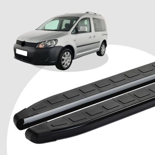 Trittbretter passend für VW Caddy ab 03/2004-05/2015 (Model: DOLU, Farbe: Schwarz) mit ABE