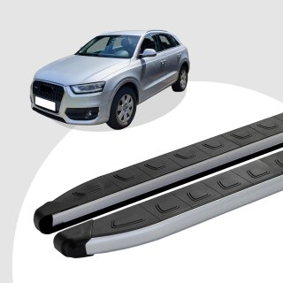 Trittbretter passend für Audi Q3 ab 06/2011-07/2018 (Model: DOLU, Farbe: SIlber) mit ABE