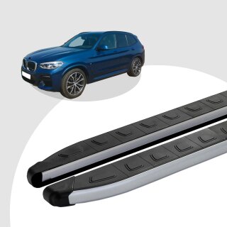 Trittbretter passend für BMW X3 ab 09/2010-12/2017 (Model: DOLU, Farbe: SIlber) mit ABE