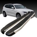 Trittbretter passend f&uuml;r BMW X3 ab 09/2010-12/2017 (Model: DOLU, Farbe: SIlber) mit ABE