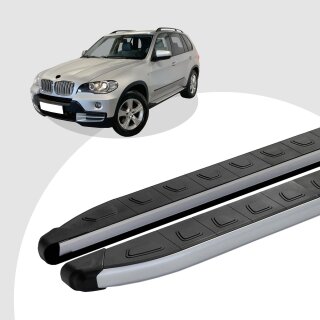 Trittbretter passend für BMW X5 ab 05/2000-02/2007 (Model: DOLU, Farbe: SIlber) mit ABE