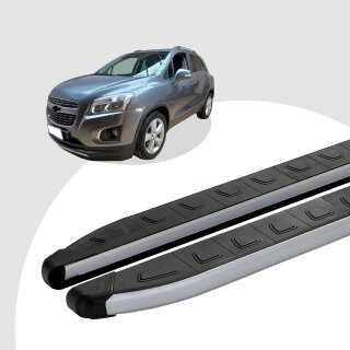 Trittbretter passend für Chevrolet Trax ab 12/2012 (Model: DOLU, Farbe: SIlber) mit ABE