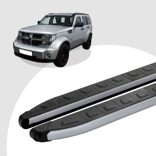 Trittbretter passend für Dodge Nitro ab 09-2006-12/2012 (Model: DOLU, Farbe: SIlber) mit ABE