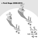 Trittbretter passend f&uuml;r Ford Kuga ab 03/2008-12/2012 (Model: DOLU, Farbe: SIlber) mit ABE