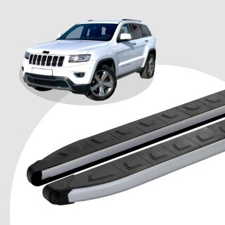 Trittbretter passend für Jeep Grand Cherokee ab 06/2010 (Model: DOLU, Farbe: SIlber) ABE