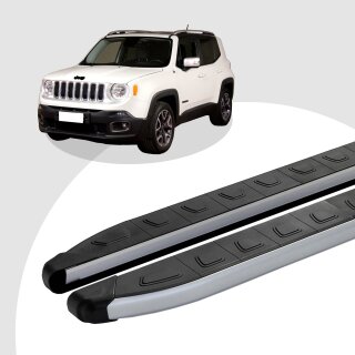 Trittbretter passend für Jeep Renegade ab 07/2014 (Model: DOLU, Farbe: SIlber) mit ABE