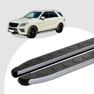 Trittbretter passend für Mercedes ML W166 ab 06/2011-02/2015 (Model: DOLU, Farbe: SIlber) ABE