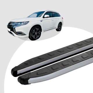 Trittbretter passend für Mitsubishi Outlander ab 08/2012 (Model: DOLU, Farbe: SIlber) mit ABE