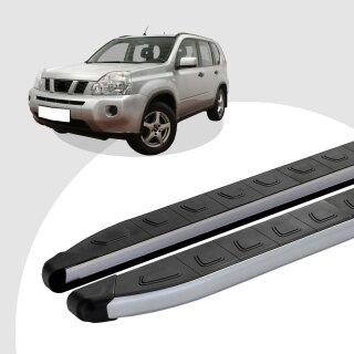 Trittbretter passend für Nissan X Trail 03/2007-07/2014 (Model: DOLU, Farbe: SIlber) mit ABE