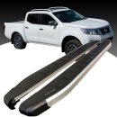 Trittbretter passend f&uuml;r Nissan Navara ab 07/2014 (Model: DOLU, Farbe: SIlber) mit ABE