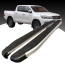 Trittbretter passend f&uuml;r Toyota Hilux Revo ab 05/2015 (Model: DOLU, Farbe: SIlber) mit ABE