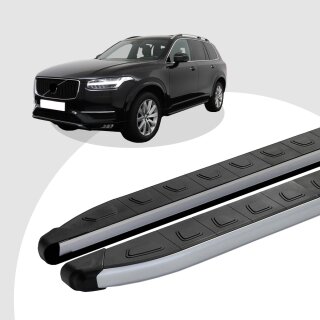 Trittbretter passend für Volvo XC90 ab 09/2014 (Model: DOLU, Farbe: SIlber) mit ABE