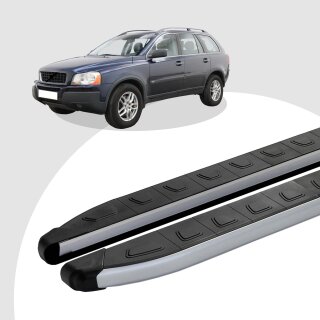 Trittbretter passend für Volvo XC90 ab 06/2002-12/2014 (Model: DOLU, Farbe: SIlber) mit ABE