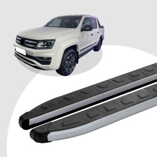 Trittbretter passend für VW Amarok ab 09/2010 (Model: DOLU, Farbe: SIlber) mit ABE