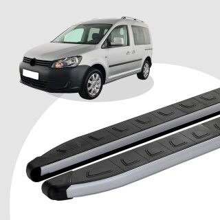 Trittbretter passend für VW Caddy ab 03/2004-05/2015 (Model: DOLU, Farbe: SIlber) mit ABE