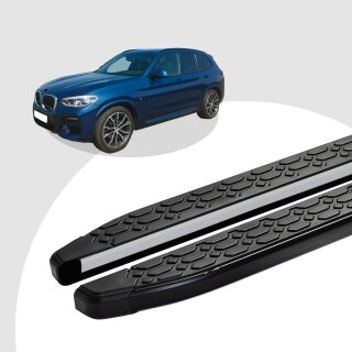 Trittbretter passend für BMW X3 ab 09/2010-12/2017 (Model: LAVA, Farbe: Schwarz) mit ABE