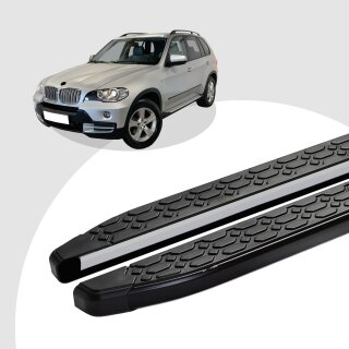 Trittbretter passend für BMW X5 ab 05/2000-02/2007 (Model: LAVA, Farbe: Schwarz) mit ABE