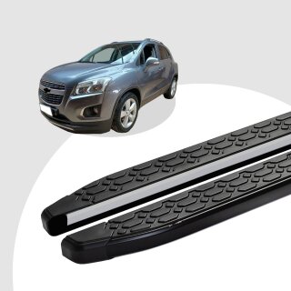 Trittbretter passend für Chevrolet Trax ab 12/2012 (Model: LAVA, Farbe: Schwarz) mit ABE