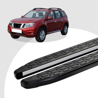 Trittbretter passend für Nissan Terrano 3 04/2010-12/2017 (Model: LAVA, Farbe: Schwarz) mit ABE