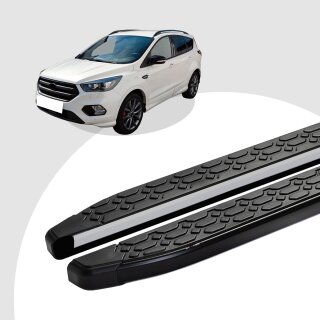 Trittbretter passend für Ford Kuga ST LINE ab 2017+ (Model: LAVA, Farbe: Schwarz) mit ABE