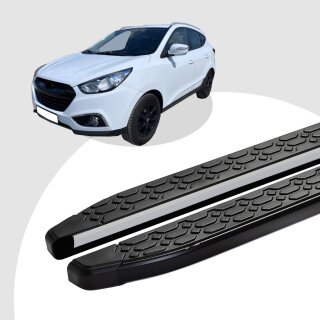 Trittbretter passend für Hyundai iX35 ab 08/2009-07/2015 (Model: LAVA, Farbe: Schwarz) mit ABE