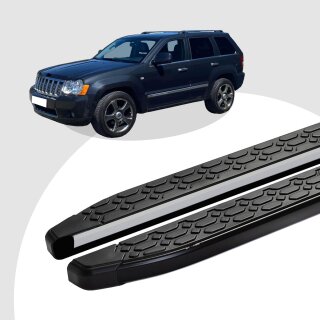 Trittbretter passend für Jeep Grand Cherokee ab 10/2004-10/2011 (Model: LAVA, Farbe: Schwarz)