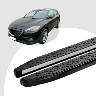 Trittbretter passend für Mazda CX-9 ab 01/2007-12/2015 (Model: LAVA, Farbe: Schwarz) mit ABE