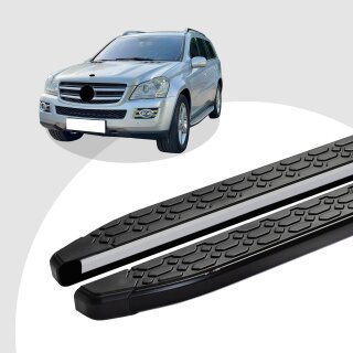Trittbretter passend für Mercedes GL-Klasse ab 09/2006-06/2012 (Model: LAVA, Farbe: Schwarz)