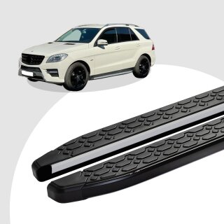 Trittbretter passend für Mercedes ML W166 06/2011-02/2015 (Model: LAVA, Farbe: Schwarz) mit ABE