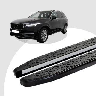 Trittbretter passend für Volvo XC90 ab 09/2014 (Model: LAVA, Farbe: Schwarz) mit ABE